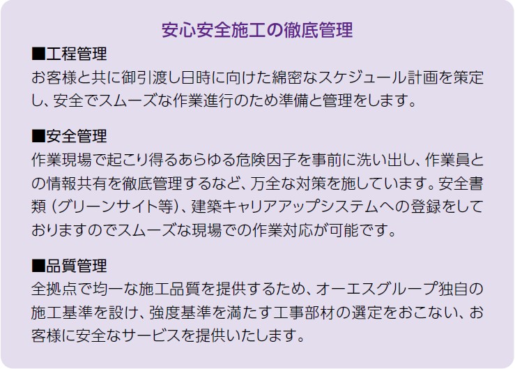 安心安全施工の徹底管理